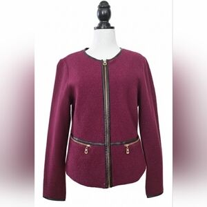 Jones New York Women's 100% Wool Jacket - Gorgeous Plum Color